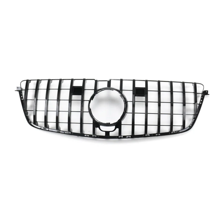 TIYPEOR Car Black and Silver Honeycomb Mesh Grille for Mercedes-Benz GLS Class X166 2016 - 2019 Models ABS Material GT-Style
