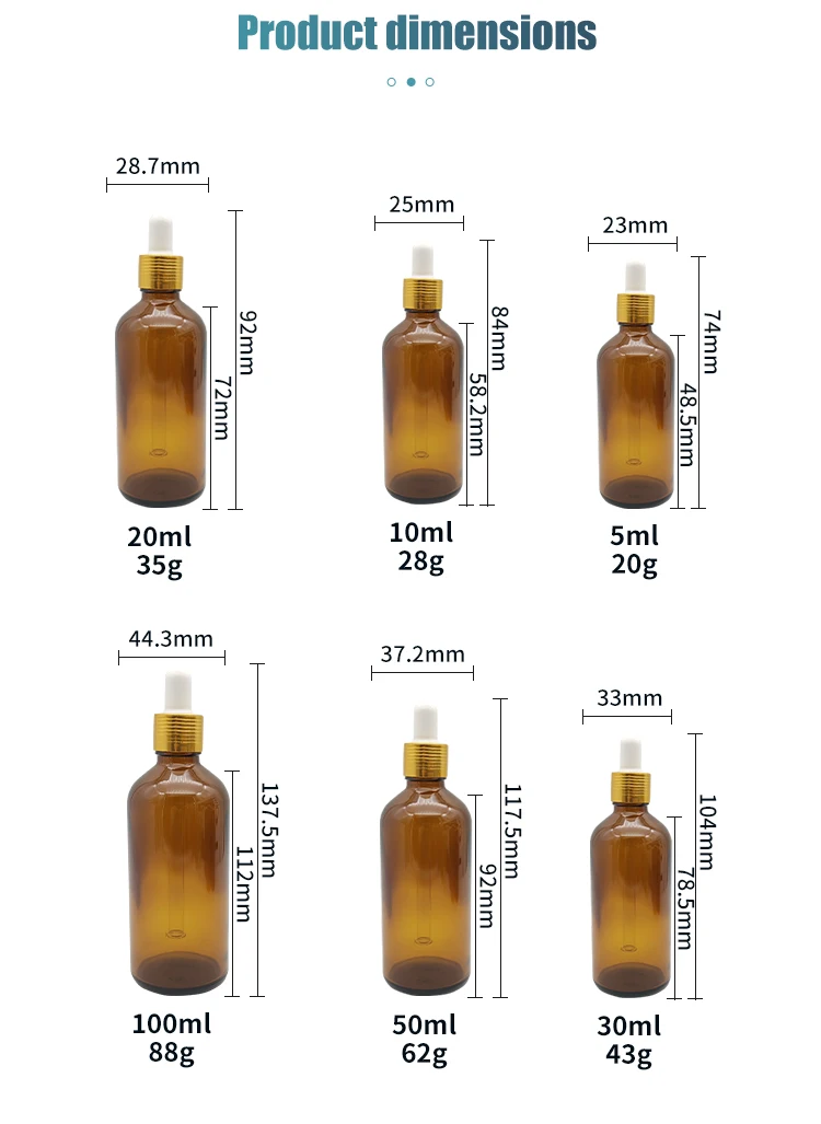 Serum 2oz 4oz Amber Glass Boston Round Bottle Silk Screen Printing
