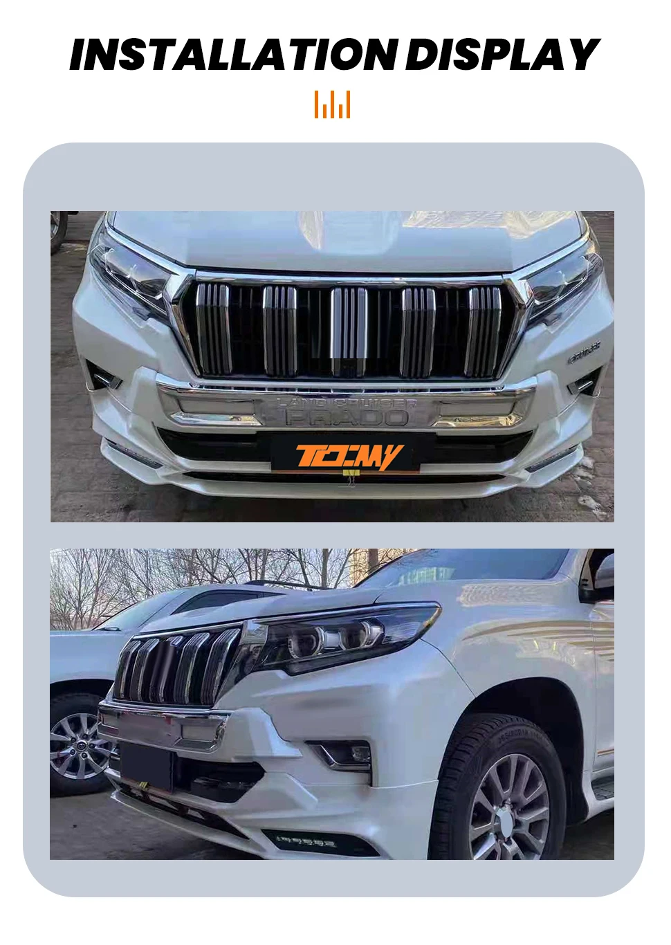 TDCMY High Quality Mstyle Car Body Kits Front and Rear Surround Kit with Lights for Toyota Prado 2018-2020 FJ150 details