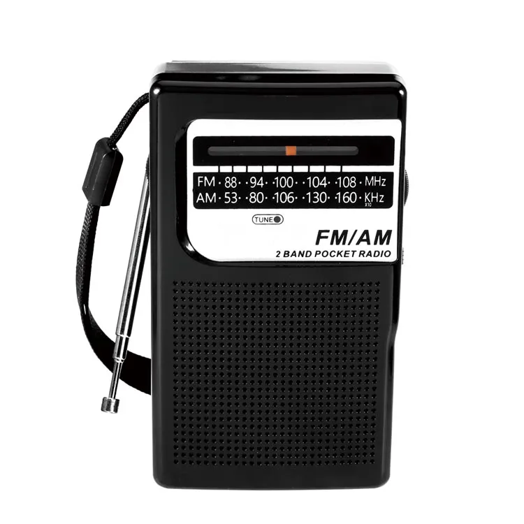Portable Pocket AM FM Compact Radio Player Powered By 2 AA Indoor And Outdoor Em