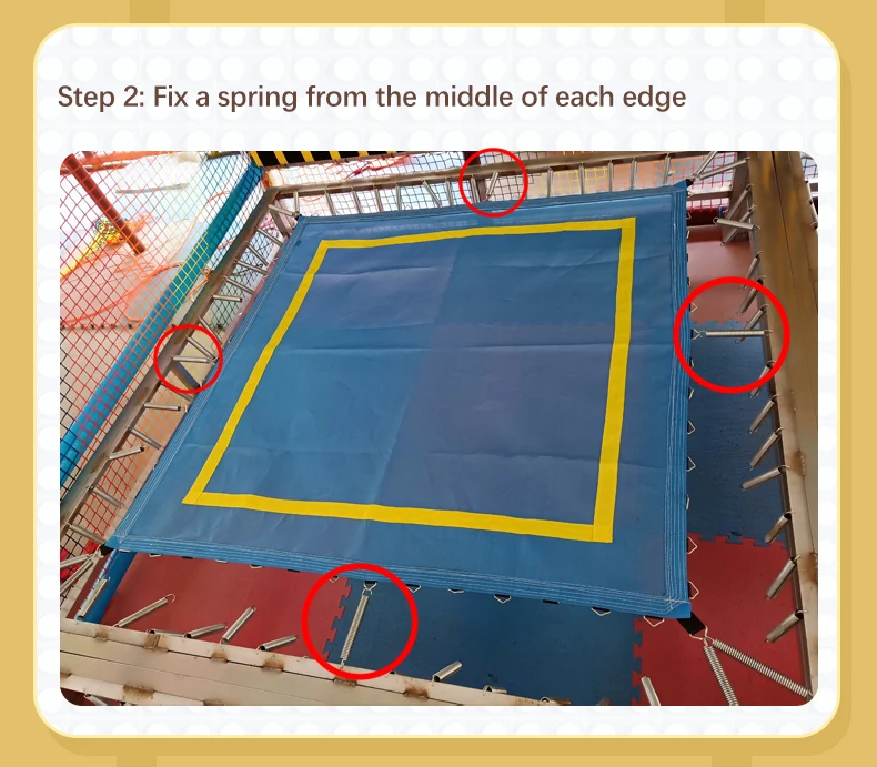 Custom Colorful Trampoline Park Trampoline Jumping Fabric Mat