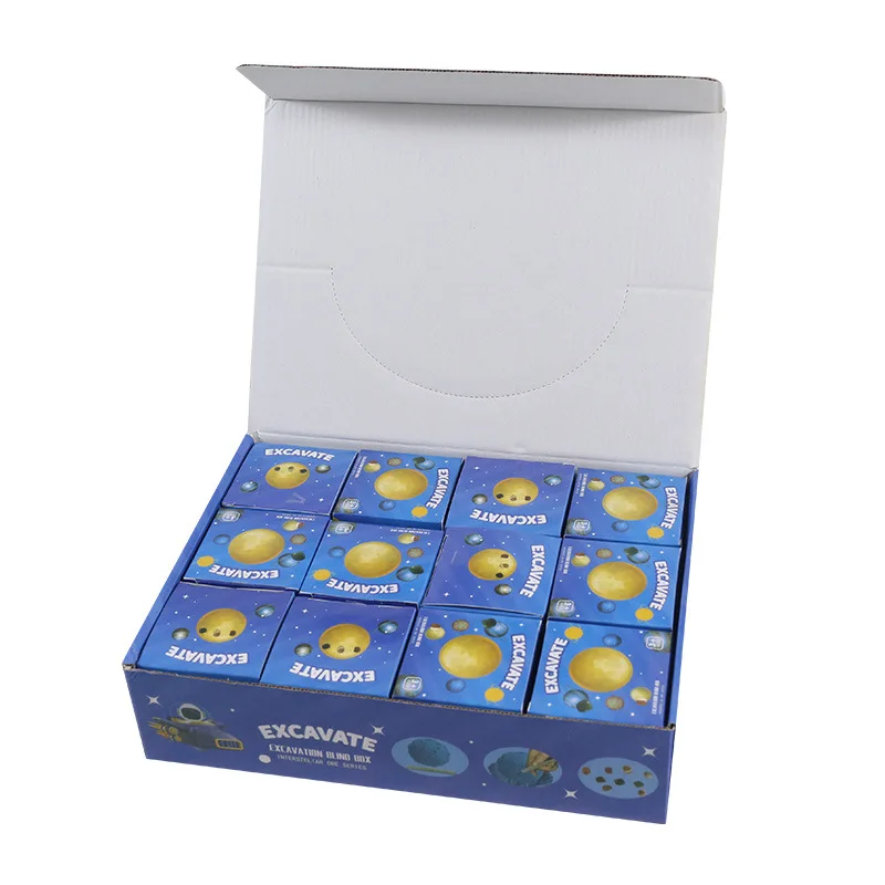 Blue Planet Cosmic Archaeology Excavation Model Blind Box Astronaut Plaster Gem Treasure Children's Educational Toy Made Plastic