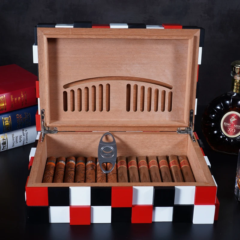 Хит продаж, подарочный набор аксессуаров для сигар, Электрический хьюмидор для сигар, деревянная коробка для сигар