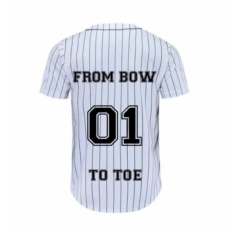 Unisex Button Down Plain Black Stripe Baseball Jerseys