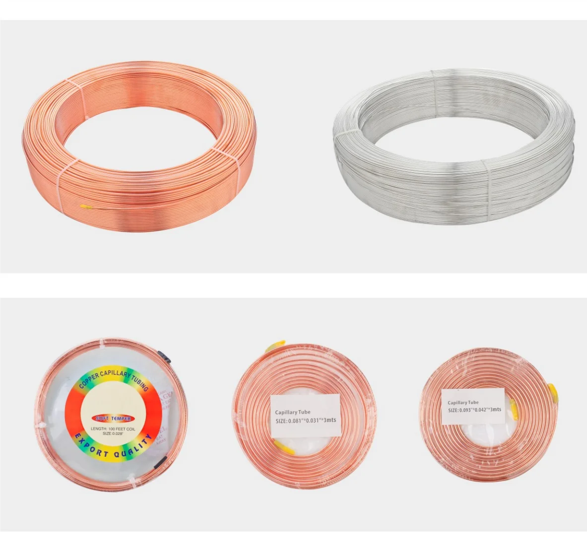 1/2 3/4 AC Air Conditioner Copper Tube 3/8 Rolling Pancake Copper Pipe Refrigeration C11000/C10100 Bending Welding Tubes