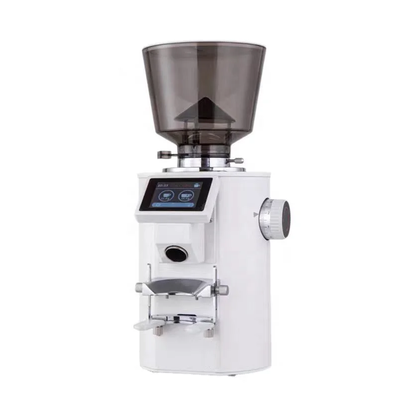 64 mm profesjonalna elektryczna komercyjna mielarka do kawy z płaskimi żarnami ze stali nierdzewnej, pojemność 1 kg, moc 350 W, przeznaczona do przygotowywania espresso i kawy tureckiej