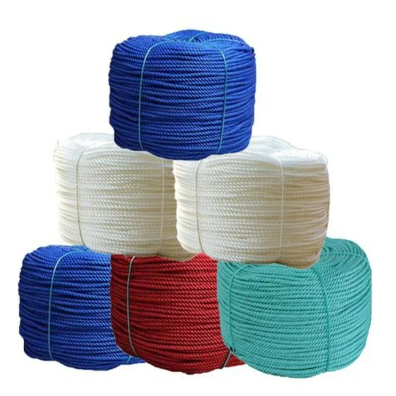 High Strength 3 Strand Twisted Polypropylene PE Twine Nylon PP PE Rope for Packaging and Fishing