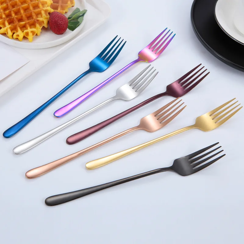 Korean Utensil Stainless Steel Dinner Fork Silverware Korean Fork Spoon ...