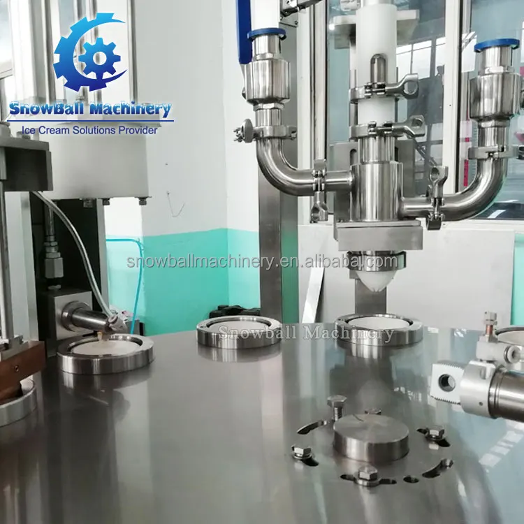 Semi Automatic Cup Cone Box Pints Family Size Container Gallon Bulk Ice Cream Filler Family Pack Ice Cream Filling Machine