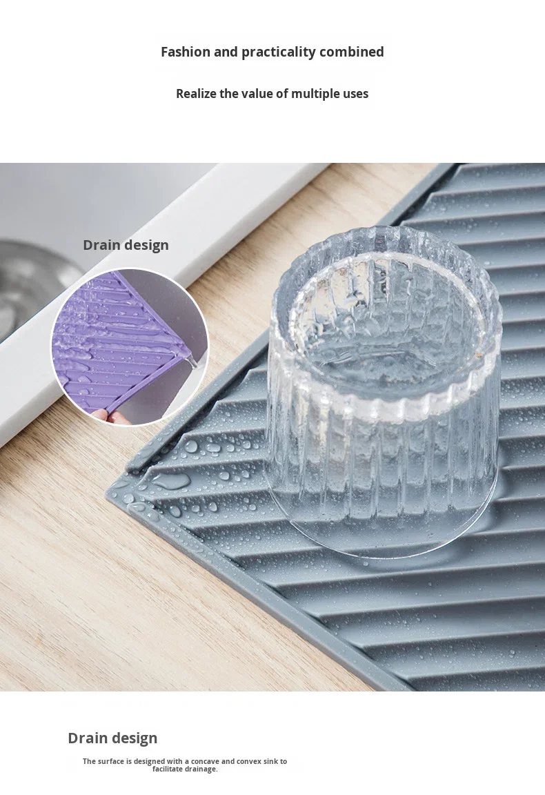 Simple Silicone Heat Insulation Draining Mat Nordic Oil-Proof Design for Dining Tables and Household Use manufacture