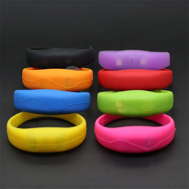 Sound Activated Flashing LED Wristband for Events Rave Party Silicone LED Bracelet for Festival by Voice Control