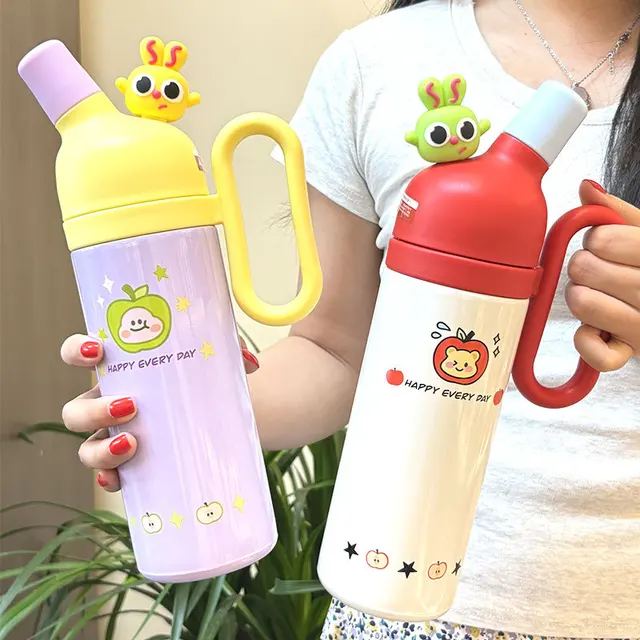 Hot selling girl cartoon doll thermos cup card