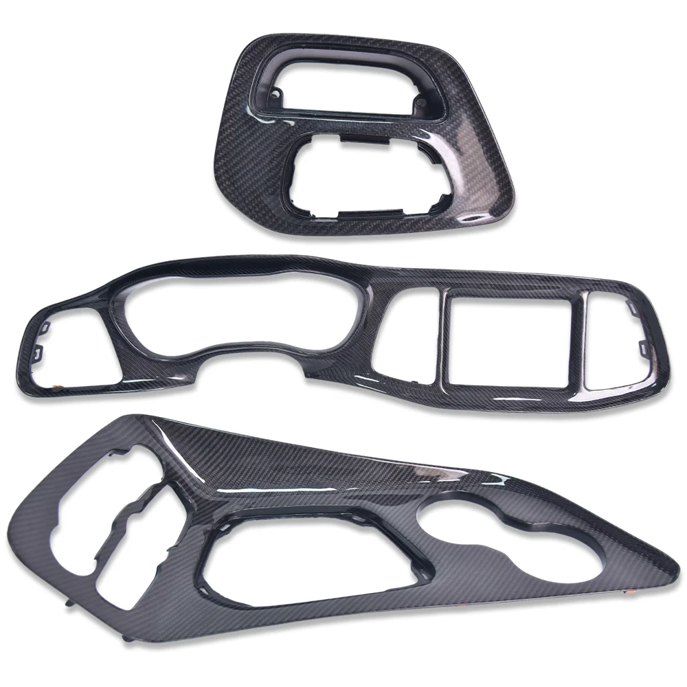 Tuoni Forged Carbon Fiber Center Console Instrument Interior Trim Three-Piece Kit Non-Destructive