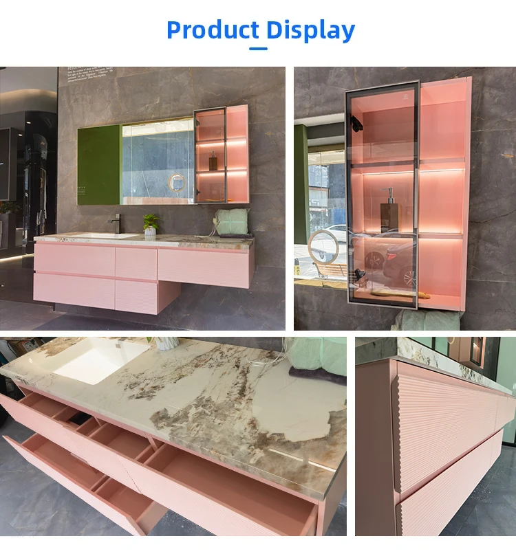 Modern Furniture Wall Mounted Cabinet Glass Door Vanity Set Sink ...