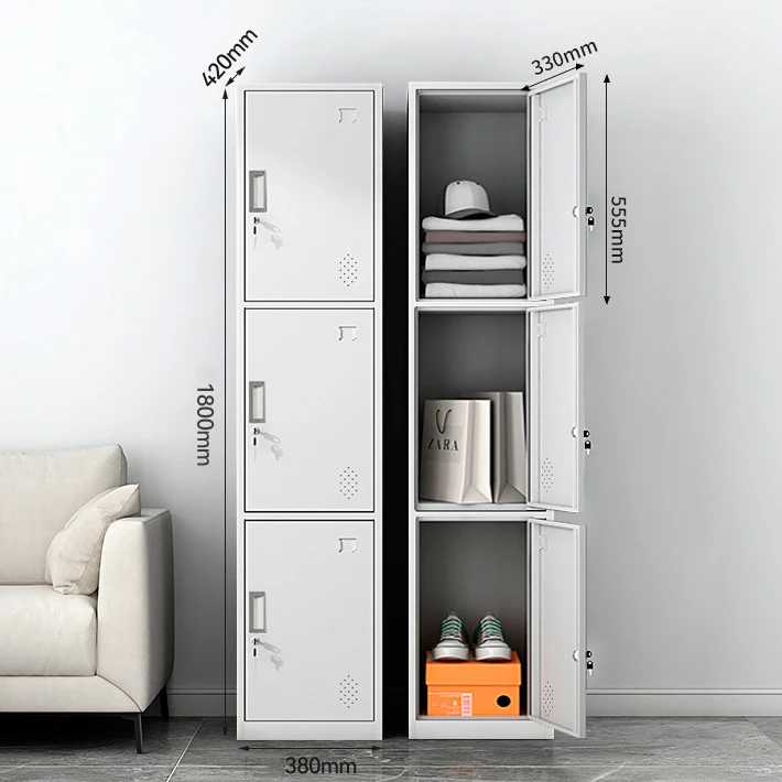 White Steel Two Door Locker for School, Office, and Dormitory Use