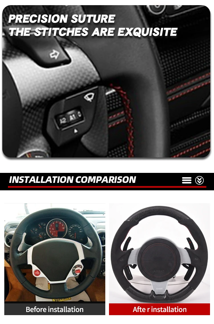 Carbon Fiber Steering Wheel For Cadillac Escalade Ats Cts Xt4 Ct5 Xt6 ...