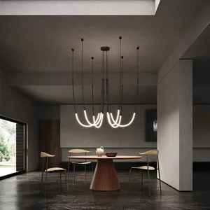 2023 New Modern Designer Villa Living Room Creative Simple Hotel Staircase Chandelier