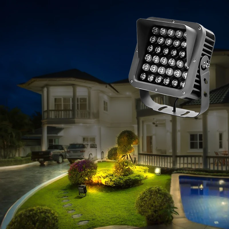 Full Color Waterproof Exterior Wall Floodlight 36w Colorful Tree Light Decoration RGB Outdoor Garden Landscape Spotlight