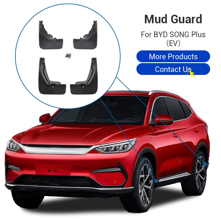 High Quality Car Exterior Accessories 4Pcs Front Rear Mud Flaps Guard Flares Splash Mudguard For BYD Song Plus Accessory supplier