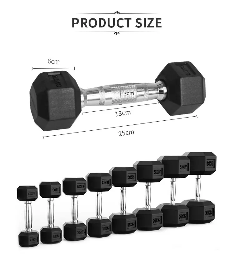 Wholesale Gym Fitness Equipment Black Free Weight Pairs Sets Rubber