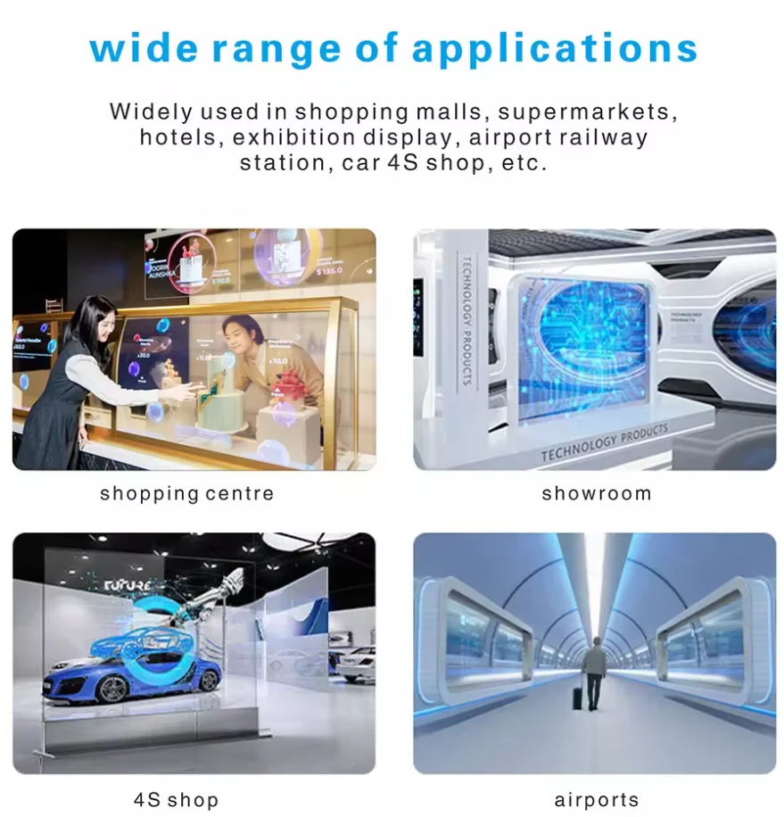 55 Inch Transparent OLED Screen Display ,  transparent display Ultra Thin for Advertising Displays,transparent oled screen manufacture