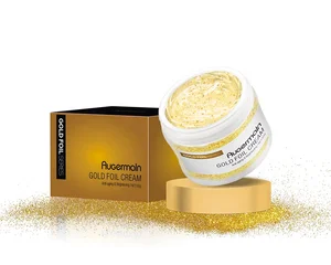 Private Label Custom Organic Whitening Moisturizing Gold Foil Anti Aging Face Cream with Niacinamide and Hyaluronic Acid