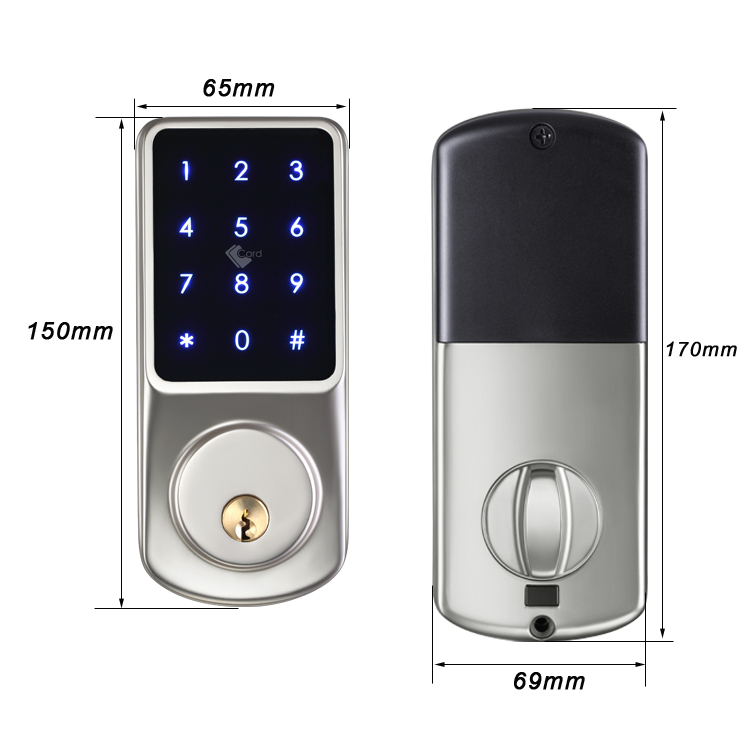 Tuya Waterproof Smart Deadbolt Lock Replaceable Cylinder Electronic
