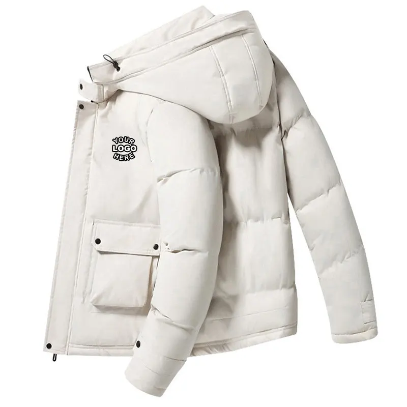 Men's Puffer Jacket For Winter Outdoor Wear With Hood_voghion.com