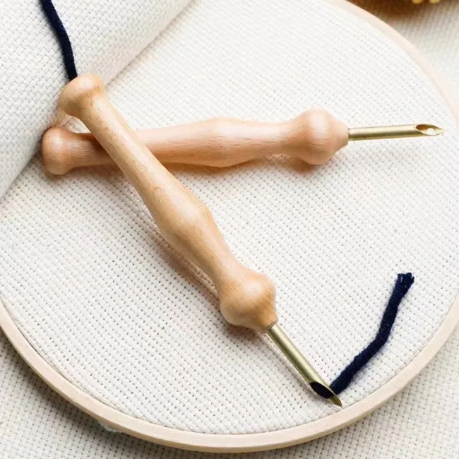 Wooden Poke Embroidery Pen Punch Needle Set For Diy Craft Stich