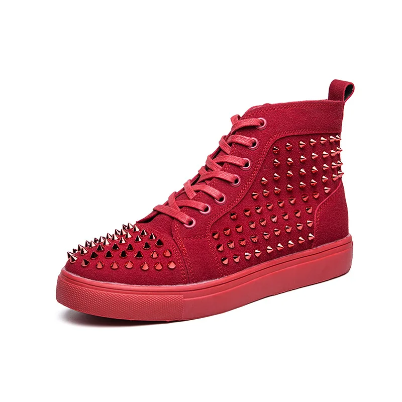 Zapatos de marca de lujo para hombre, zapatillas informales de diseñador  con punta colorida, suela roja de cuero para fiesta, talla grande,  primavera y otoño - AliExpress