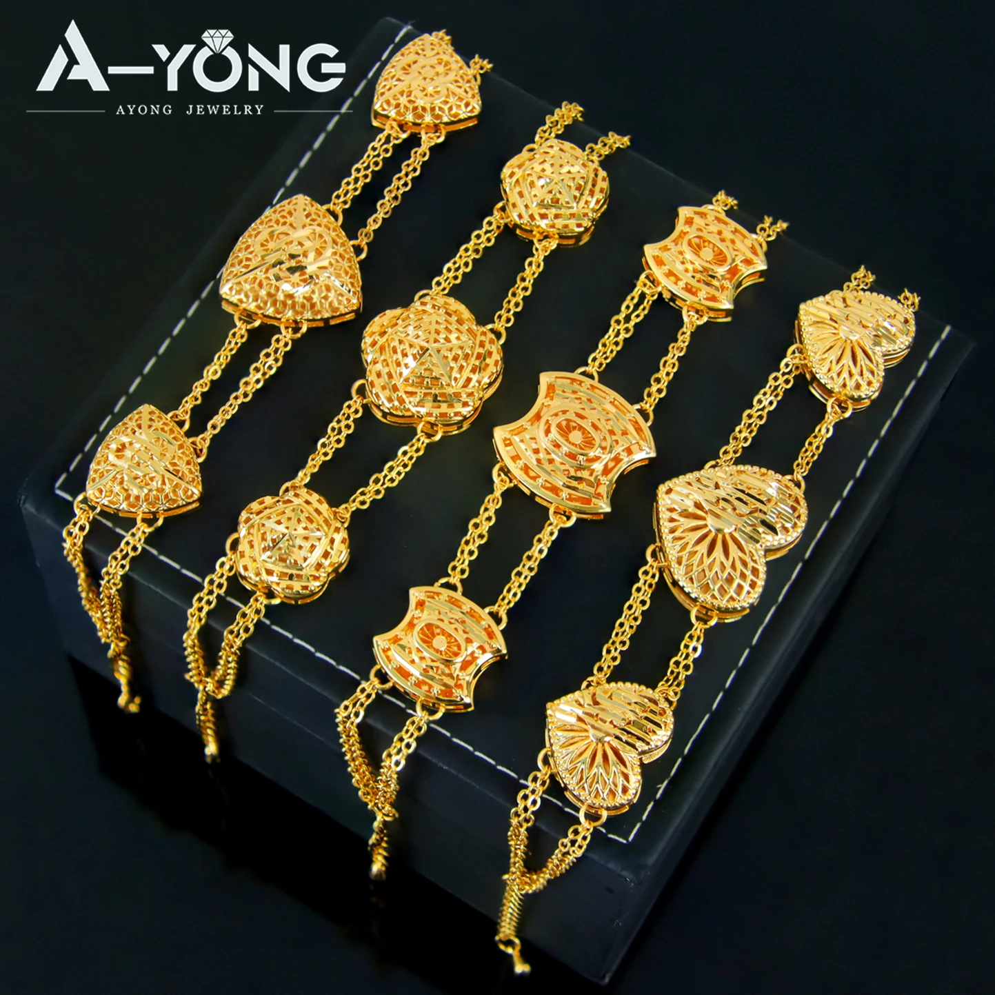 High Quality Heart Bracelet - Adjustable 21K Gold Chain