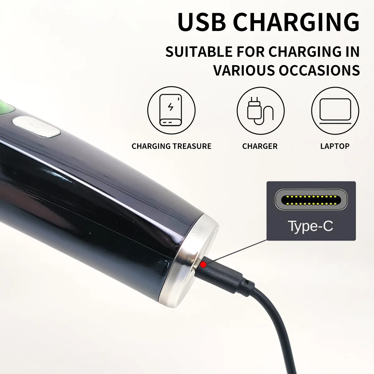 Automatic Vacuum Low-Noise Hair Clipper with Ceramic Black Moving Blade for Professional and Household Use