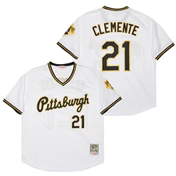 Source Pittsburgh 21 Roberto Clemente 24 Barry Bonds 39 Dave Parker Retro  Jersey Grey Pinstripe Puerto Rico Yellow jersey on m.