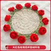 deep red-rose flower coaster material kit