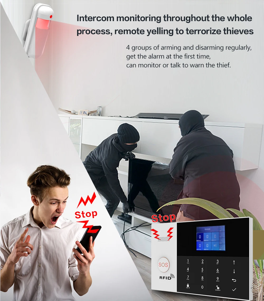 Real Time Monitoring and Tracking Smart Home Security System Burglar Alarm System