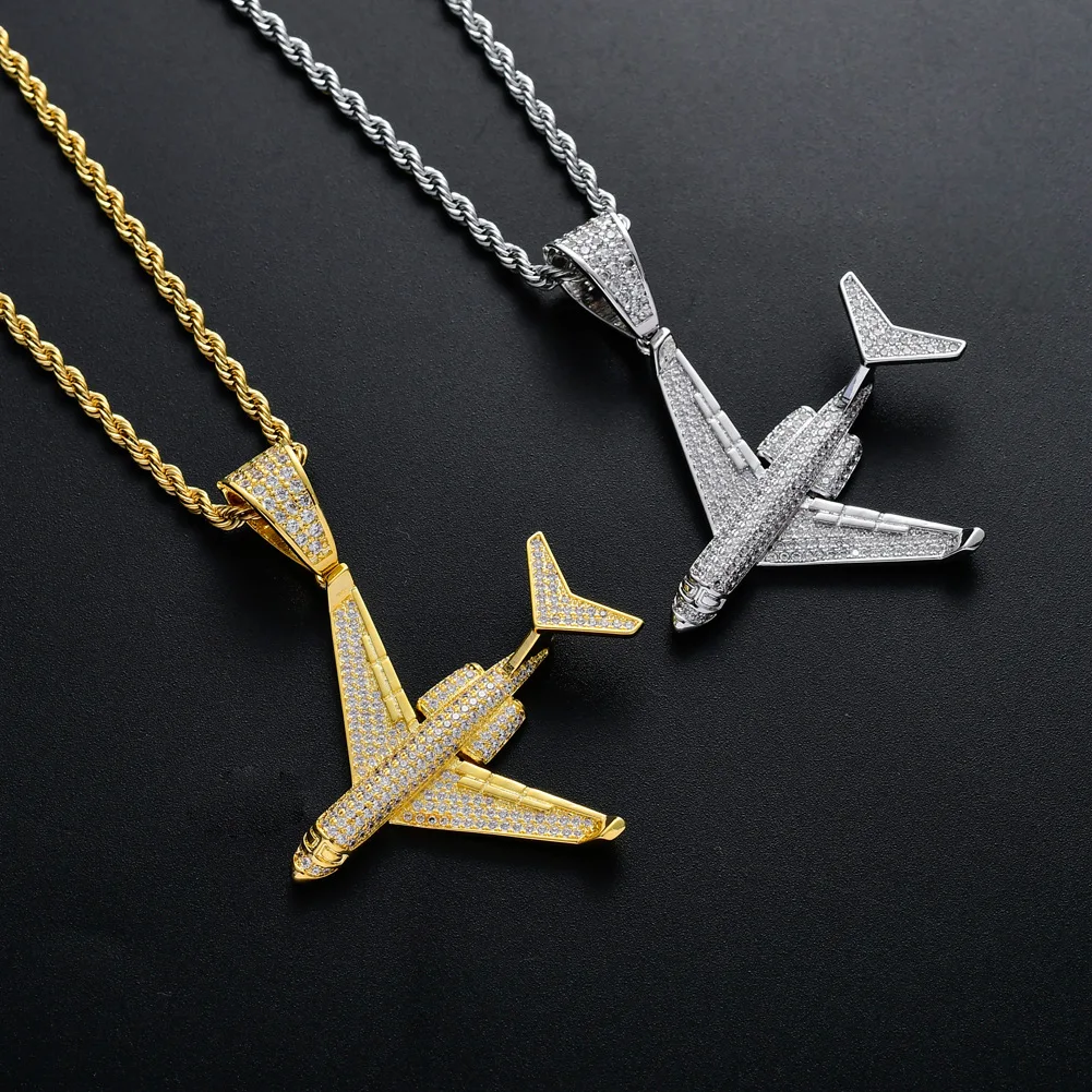 diamond airplane pendant