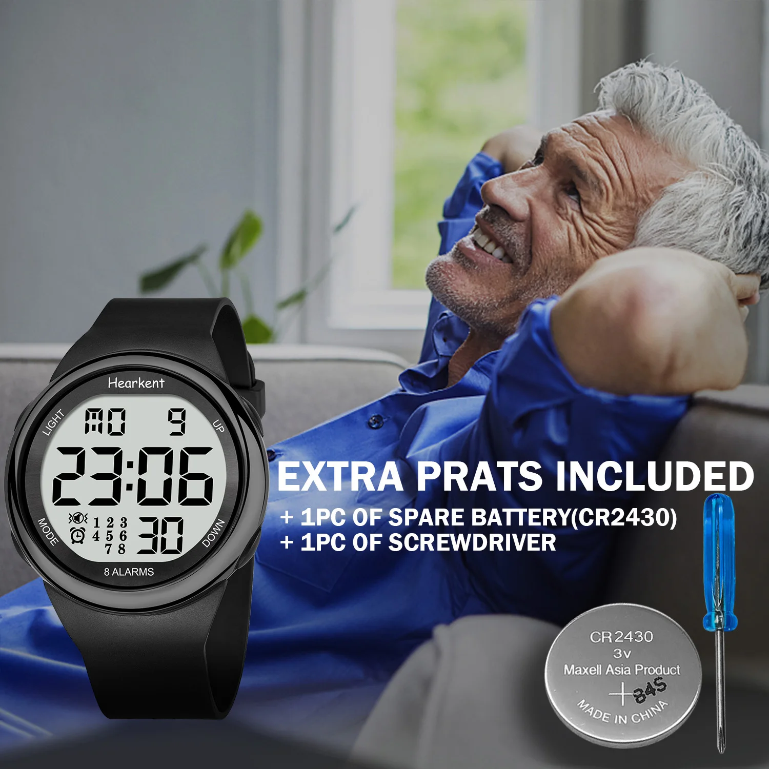 8 Alarms And Vibrating Watch Medication Reminder For Deaf Or Senior