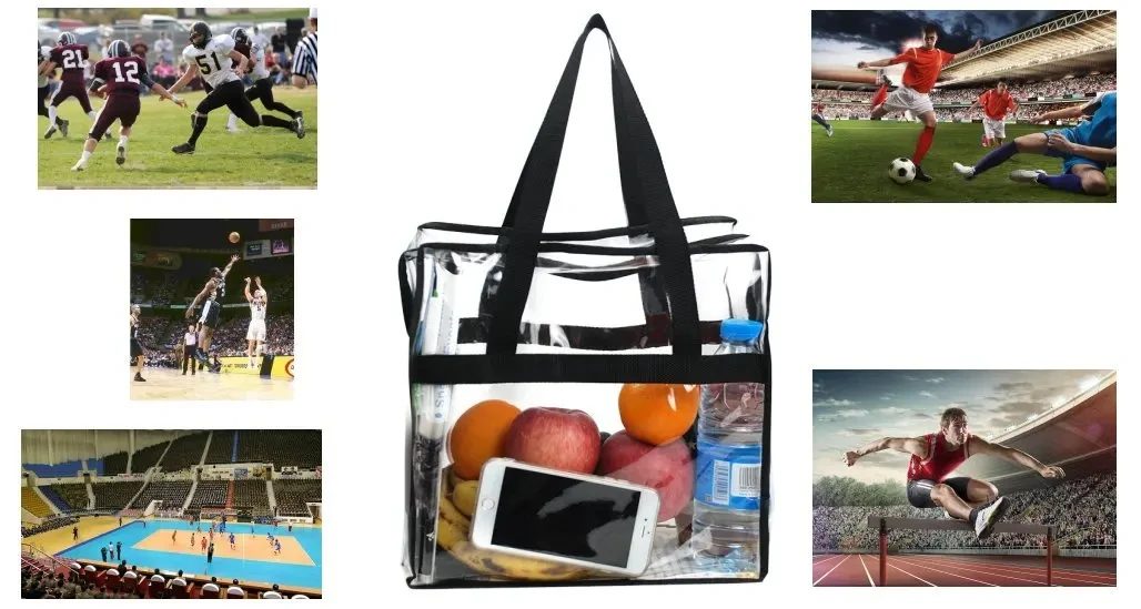 Transparent PVC Clear Women's Tote Bag with Zipper Convenient Shopping Bag