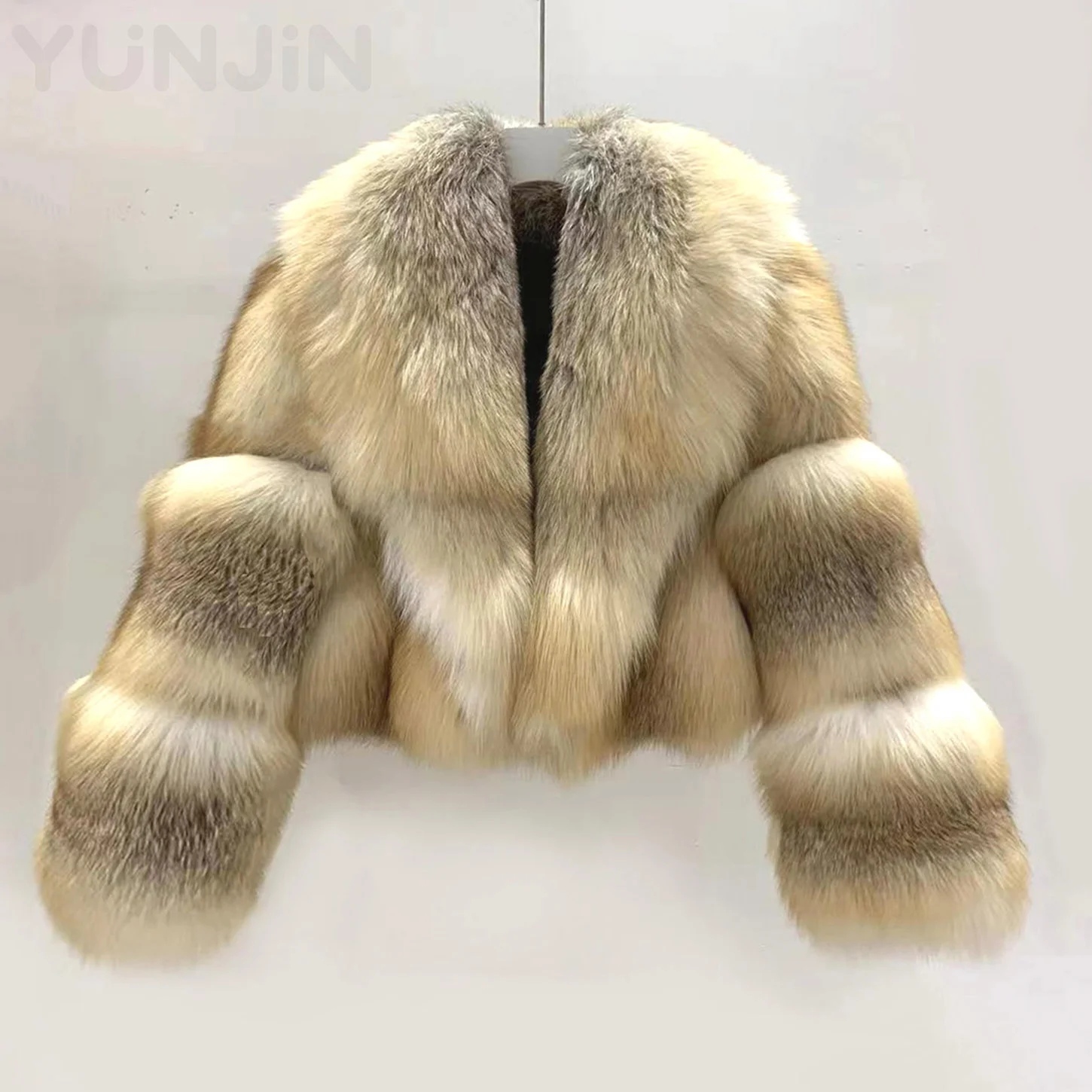 Luxury Women's Natural Fox Fur Coats Winter Fashion