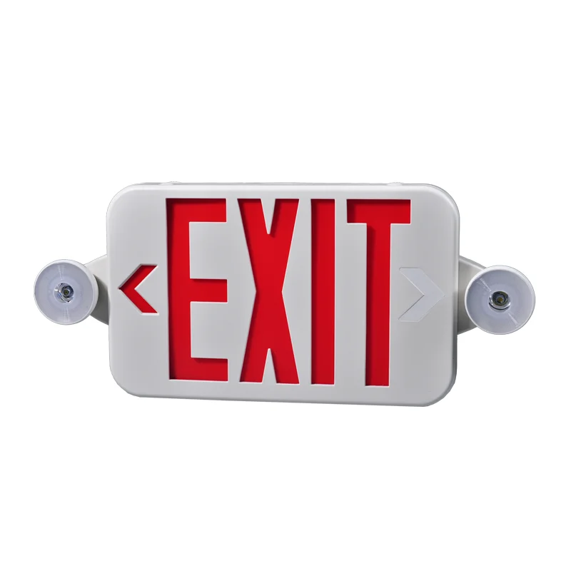 FEITUO-CHINA TOP 1 Emergency Exit Sign Supplier Since1967-NEW Slim UL Listed LED Combo EMERGENCY EXIT SIGN W/Twin Heads JLECE2RW