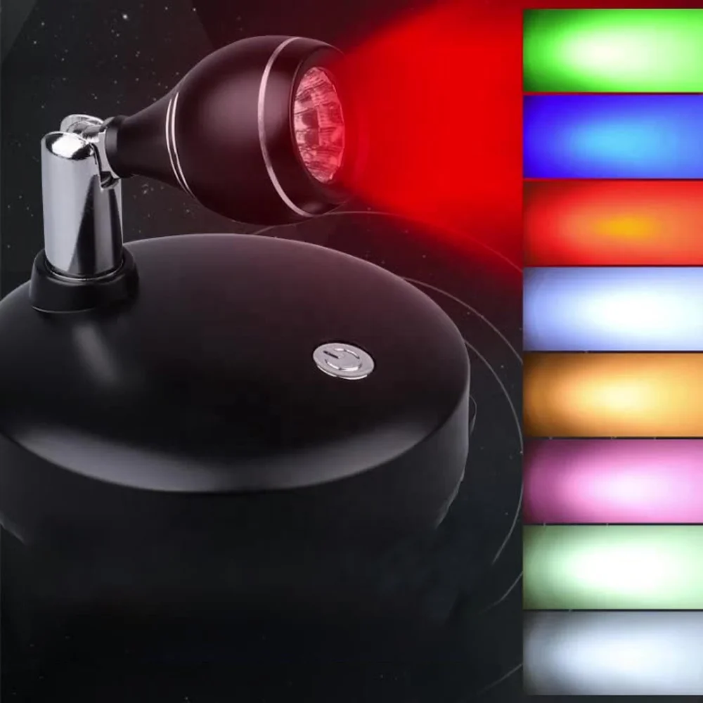 LED Wireless RGB Color Changing Spotlight Dimmable Cabinet Lamp with Remote Artwork Closet Rotating Lighting for Indoor Wall