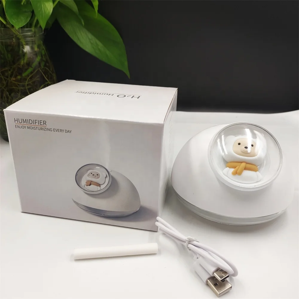 160ml UFO Bear Color-Changing LED Smart Ultrasonic Cute Humidifier USB for Children & Kids Hotel & Car Use
