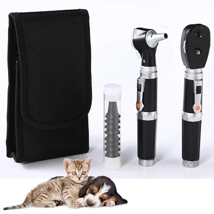 Portable Clinic Professional ENT Diagnostic Set Ophthalmoscope Otoscope for Veterinary