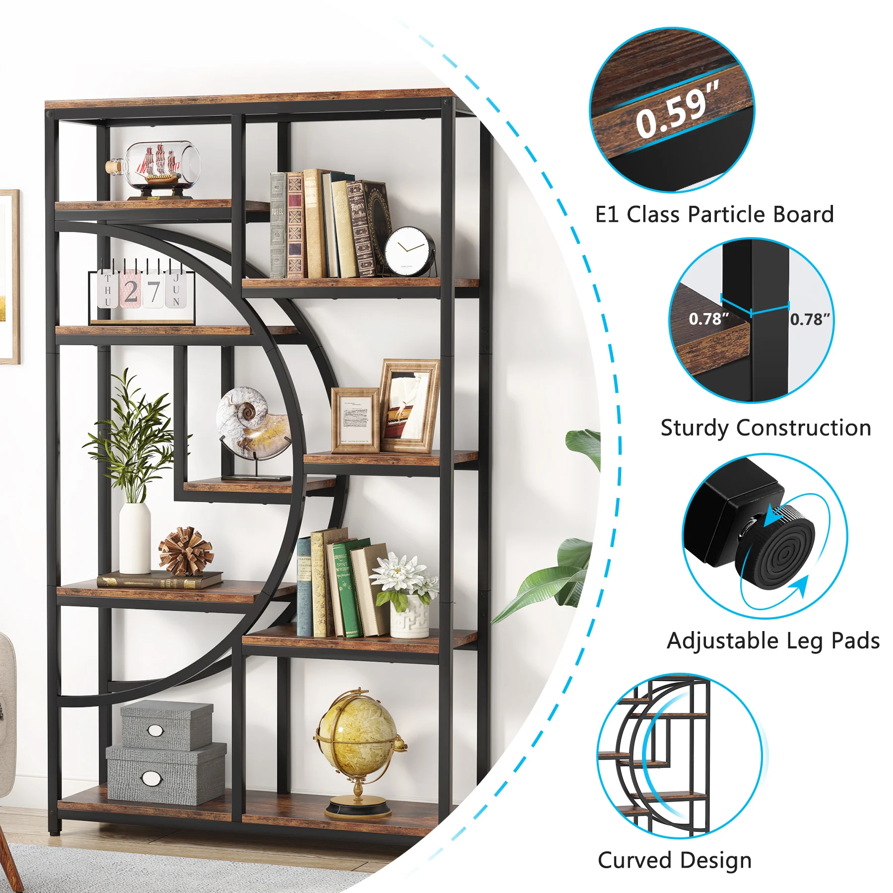 Tribesigns   display storage racks & shelving units for living room bedroom furniture