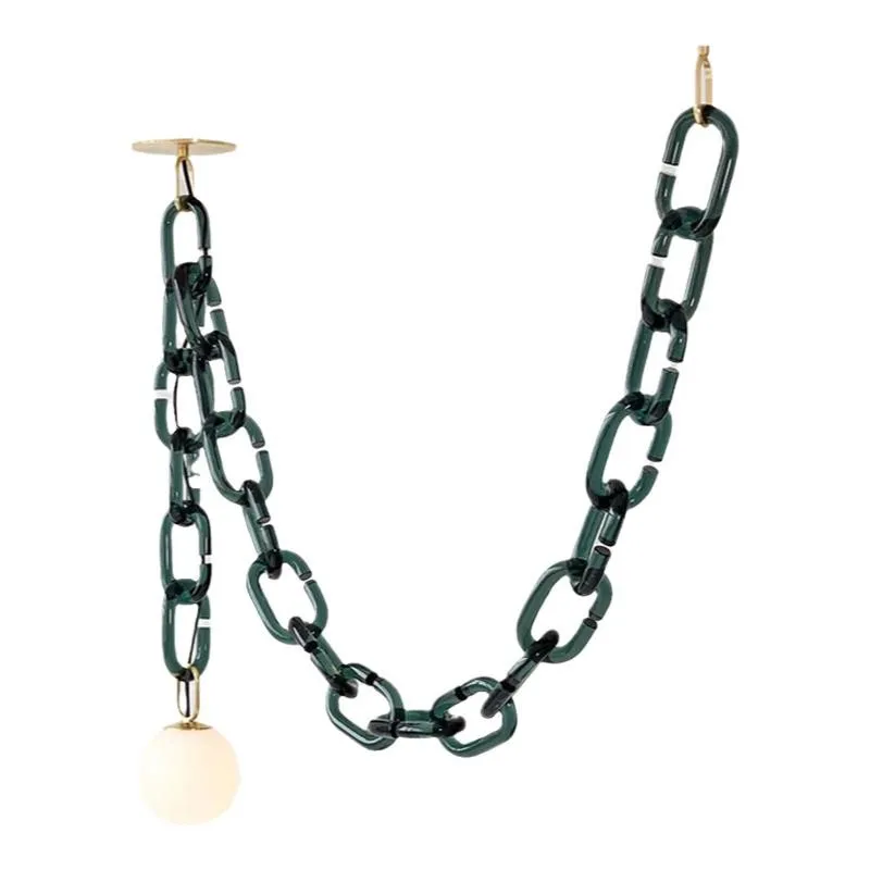 JYLIGHTINGModern Nordic Simple Glass Globe Creative Chandelier Living Room Cloakroom Clothing Store Dining Room Decorative Chain