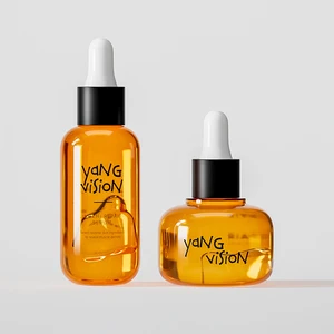 Orange Translucent 30ml 1OZ Glass Dropper Essential Oil Bottle with Arc Shoulder and Arc Bottom Design Black Dropper