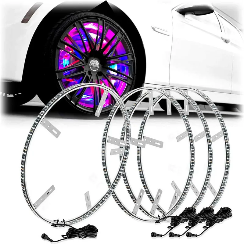 Sando IP68 Waterproof 300Leds Dream Chasing Color Multiple Colors Strobe LED  Wheel Ring Lights Rim Lights Tire Lights Blue-Tooth App Controlled 4 Lights  : Amazon.in: Home & Kitchen