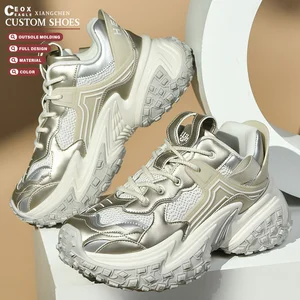 Custom Logo 2026 New Chunky Shoes Men Fashion Platform Breathable Casual Walking Style Sneakers for Men Designer Shoe