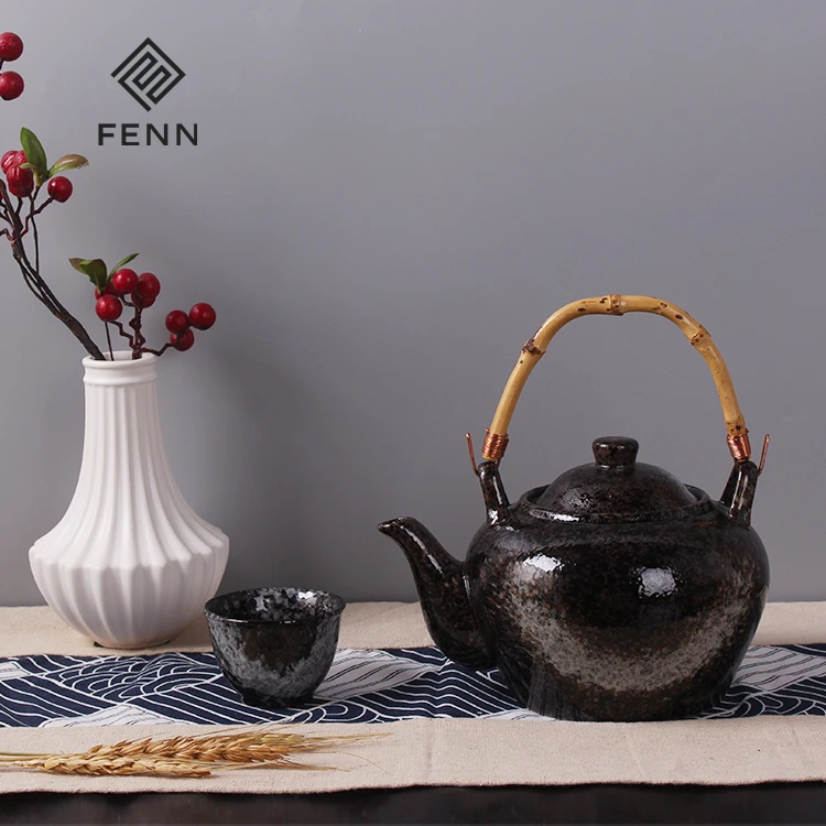 product fenn wholesale restaurant used vintage black japanese porcelain custom tea set tea pot sets with tea cup for hotel-63