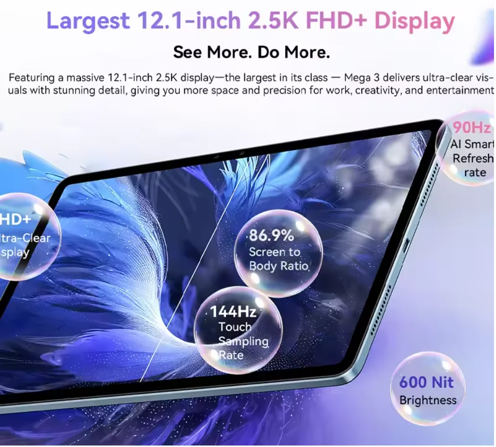 【Androidタブレット】Blackview MEGA 3 (12.1型) Blackview MEGA 3のスペックまとめ！12.1型2.5Kディスプレイを備える